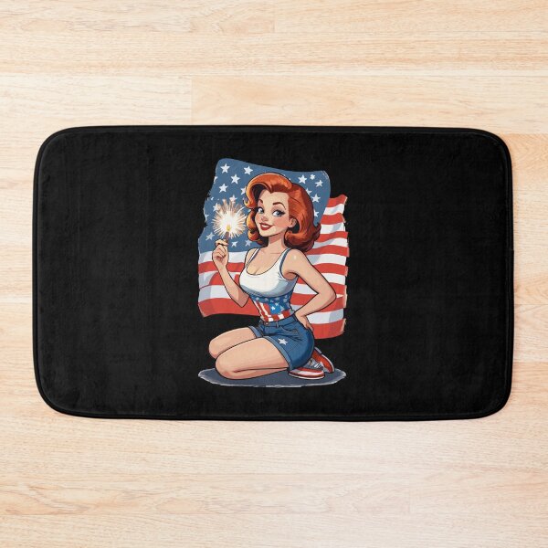 Item preview, Vintage PinUp Girl Retro Art 4th Of July Fireworks designed and sold by LuminOrb.