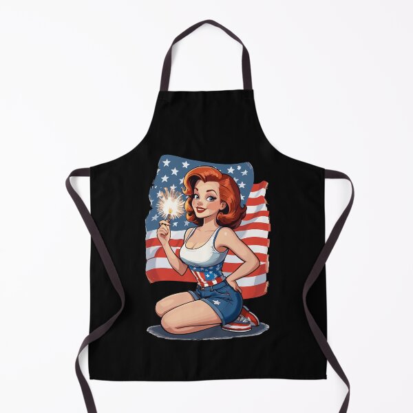 Item preview, Vintage PinUp Girl Retro Art 4th Of July Fireworks designed and sold by LuminOrb.