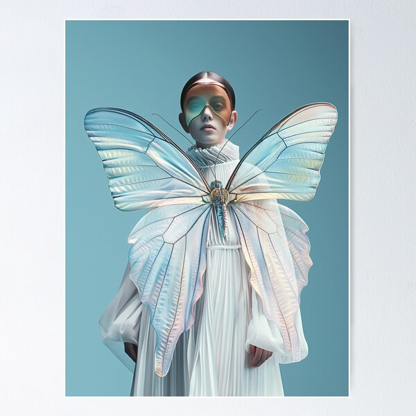 Item preview, "Futuristic: Butterfly Woman Portrait" designed and sold by MacroArtHub.