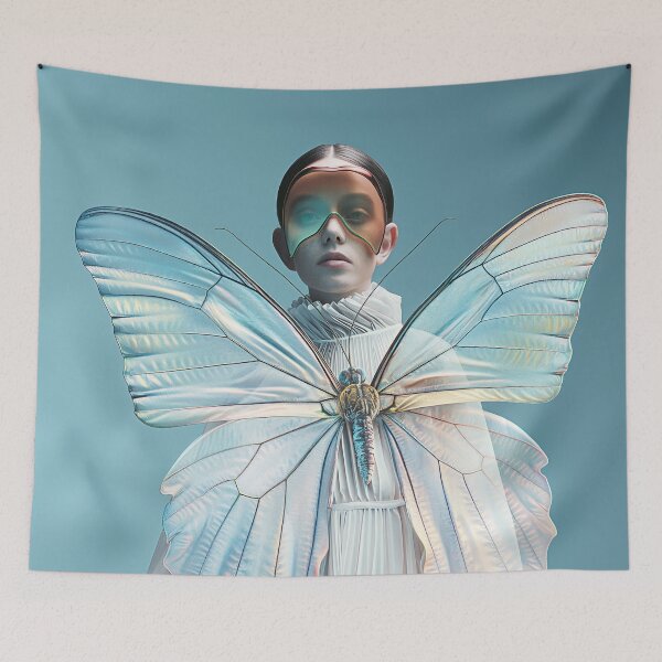 Item preview, "Futuristic: Butterfly Woman Portrait" designed and sold by MacroArtHub.