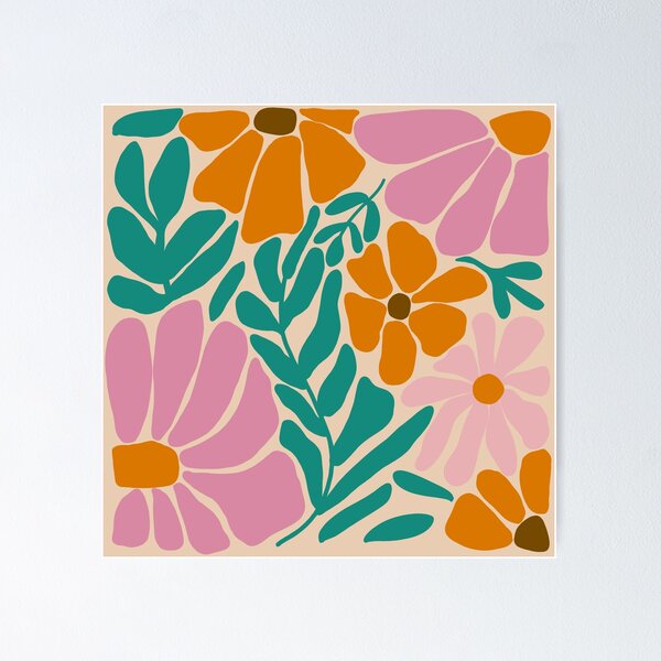 Item preview, Mid-Century Floral Art designed and sold by DaisyRoseBliss.