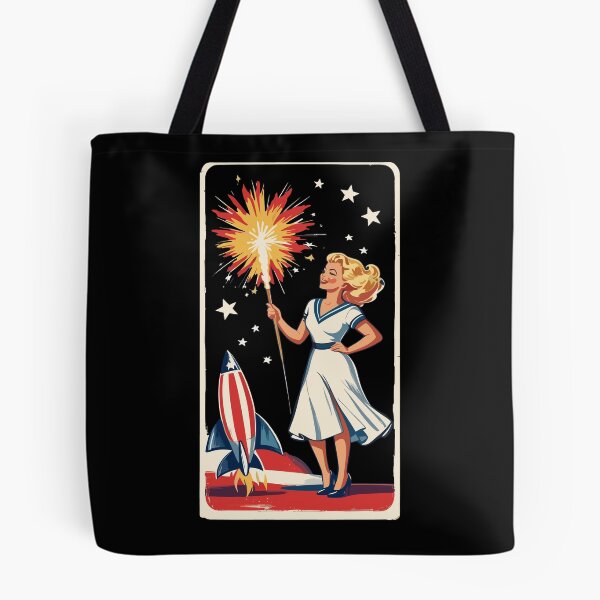 Item preview, Vintage PinUp Girl Retro Art Celebrate 4th of July designed and sold by LuminOrb.