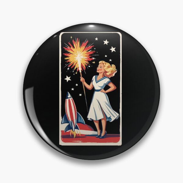 Artikelvorschau, Vintage PinUp Girl Retro Art American Flag entworfen und verkauft von LuminOrb.