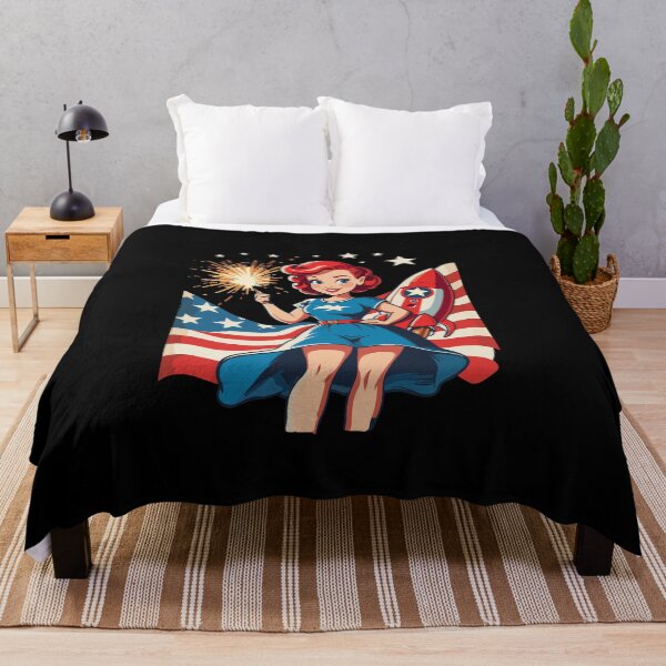 Item preview, Vintage PinUp Girl Retro Art Celebrate 4th of July designed and sold by LuminOrb.