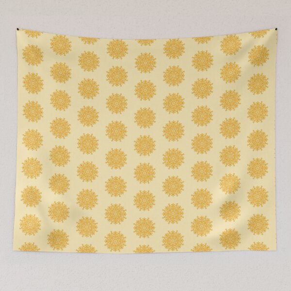 Item preview, Orange circular folk motif designed and sold by Kalpa.