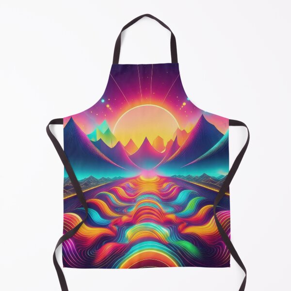 Aperçu de l'œuvre STYLE WAVY GROOVY MOUNTAIN ROAD des années 60, design artistique fantastique et coloré créée et vendue par Jt41.
