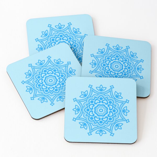 Item preview, Light Blue circular folk motif designed and sold by Kalpa.