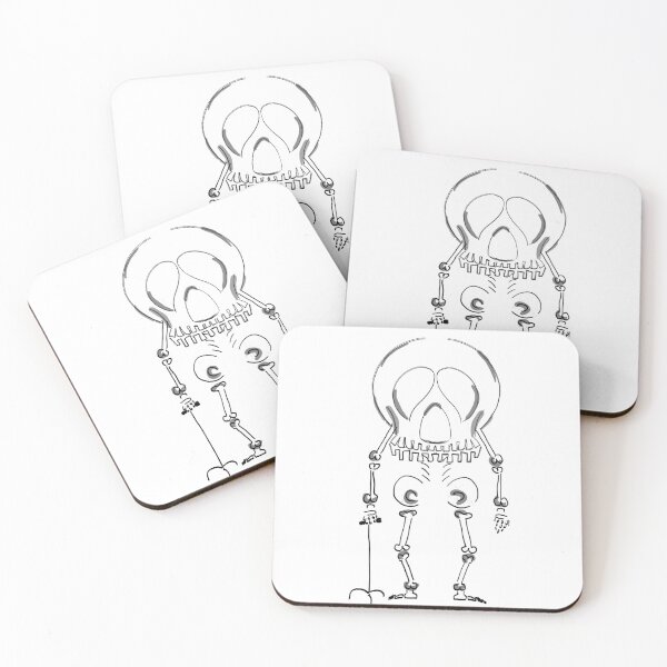 Item preview, Cartoon doodle old skeleton holding a walking stick/Halloween designed and sold by nongsao4.