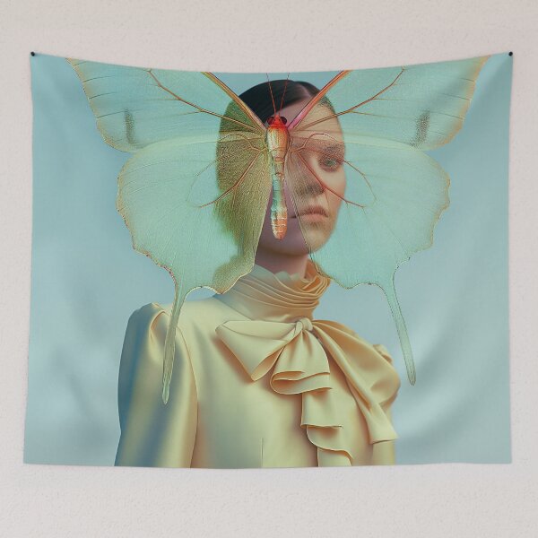 Item preview, "Woman and Butterfly: Surreal Artistry" designed and sold by MacroArtHub.
