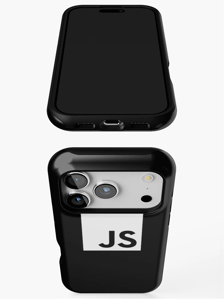 Thumbnail 3 of 4, iPhone Case, JavaScript EcmaScript ES JS White Logo Sweatshirt designed and sold by Rainwater Merch.