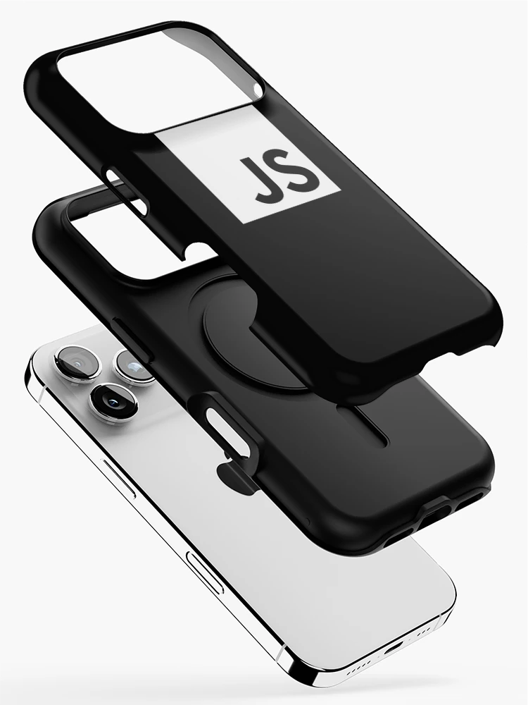 Thumbnail 2 of 4, iPhone Case, JavaScript EcmaScript ES JS White Logo Sweatshirt designed and sold by Rainwater Merch.