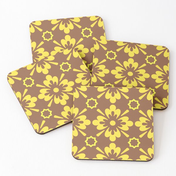 Item preview, Floral Serenity Mustard and Brown Moroccan Symphony designed and sold by youme63.