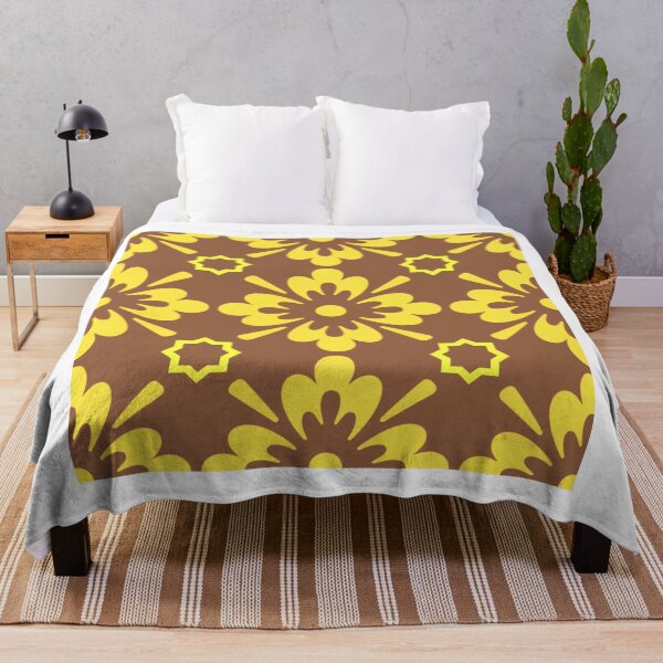 Item preview, Floral Serenity Mustard and Brown Moroccan Symphony designed and sold by youme63.