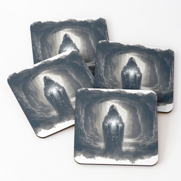 Item preview, Ghostly figure casting spell in a cave designed and sold by h00ch2003.