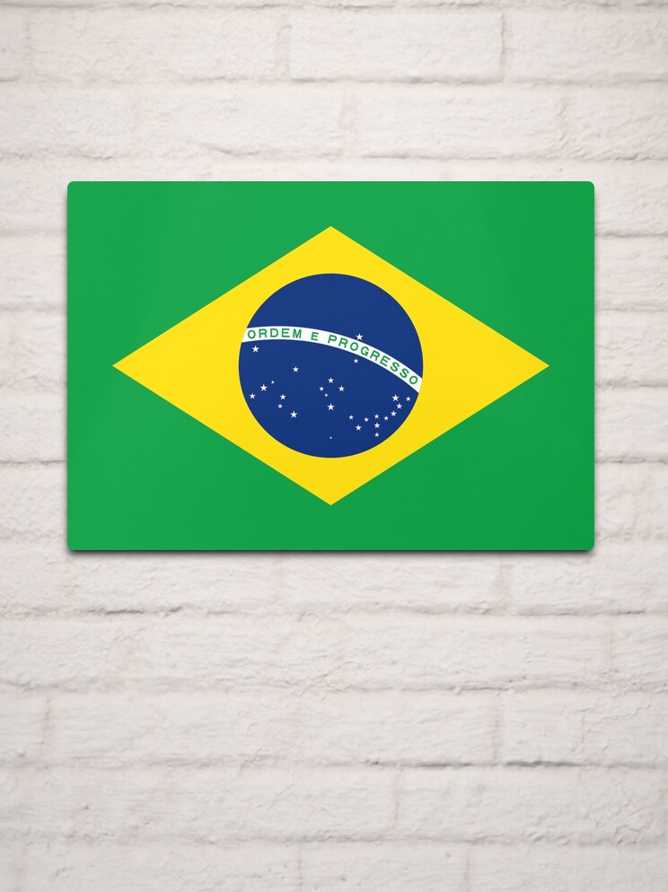 Flag of Brazil - Bandeira do Brasil Metal Print for Sale by