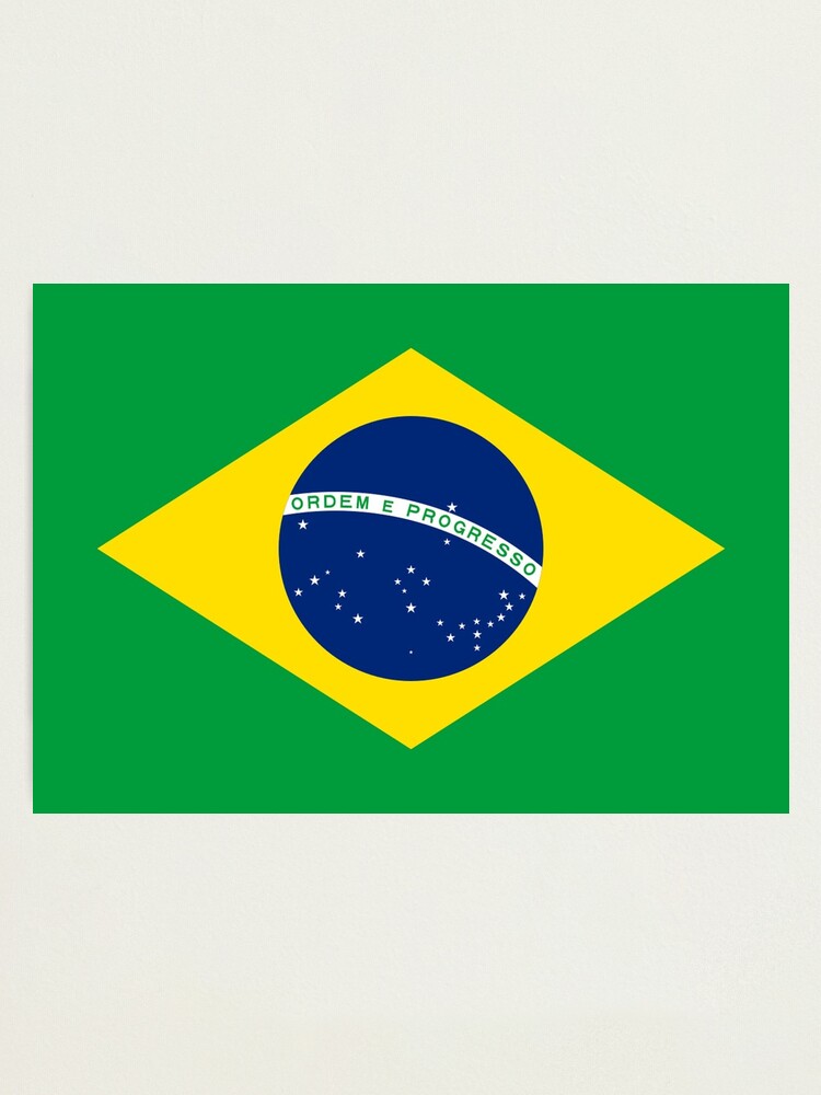 Flag of Brazil - Bandeira do Brasil Photographic Print for Sale by  Martstore