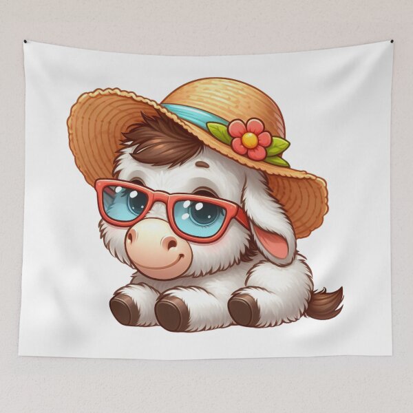 Item preview, Lindo burro con sombrero para el sol y gafas de sol designed and sold by JulieSouster.
