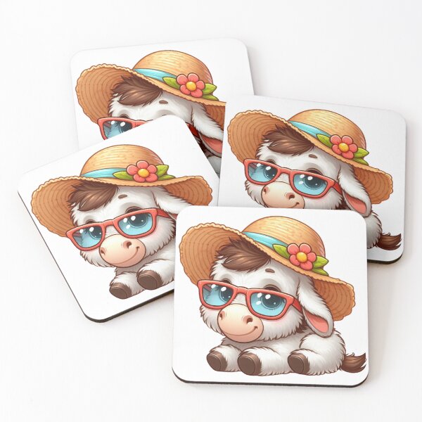Item preview, Lindo burro con sombrero para el sol y gafas de sol designed and sold by JulieSouster.