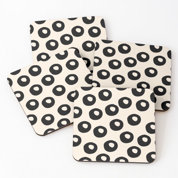 Item preview, Black and Almond Cream Quark Dots Contemporary Modern Pattern designed and sold by kierkegaard.