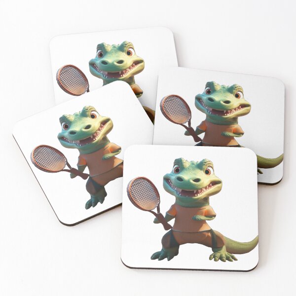 Item preview, Baby crocodile playing tennis  designed and sold by Tiatooty.