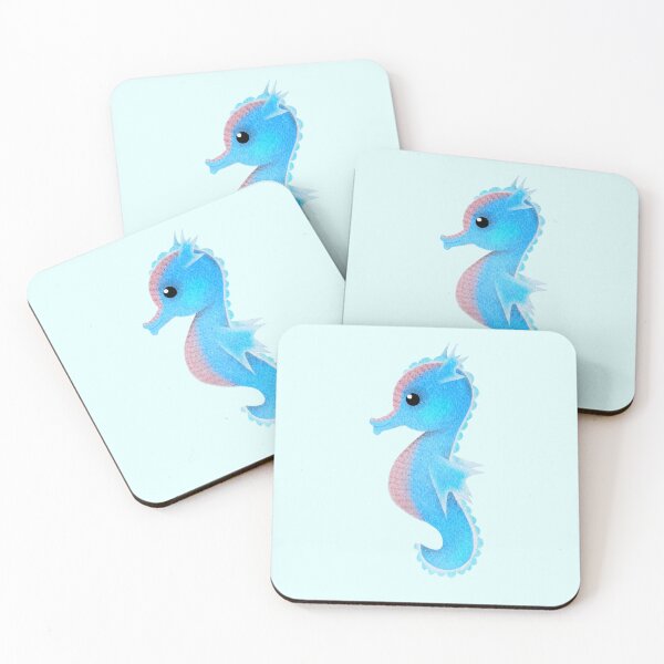Item preview, cyan cute seahorse - light designed and sold by doveydotdraws.
