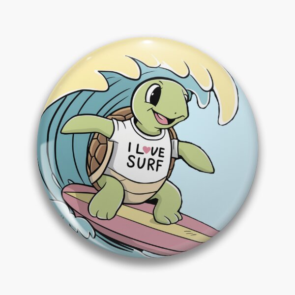 Item preview, Cute Turtle Surfing Love Surf designed and sold by beyourzelf.