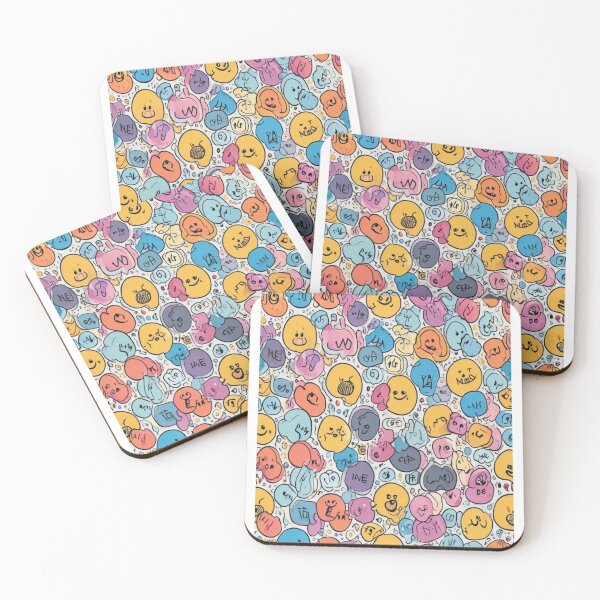 Item preview, Playful "Happy Faces" Pattern Design with Vibrant Colors designed and sold by merve02shop.