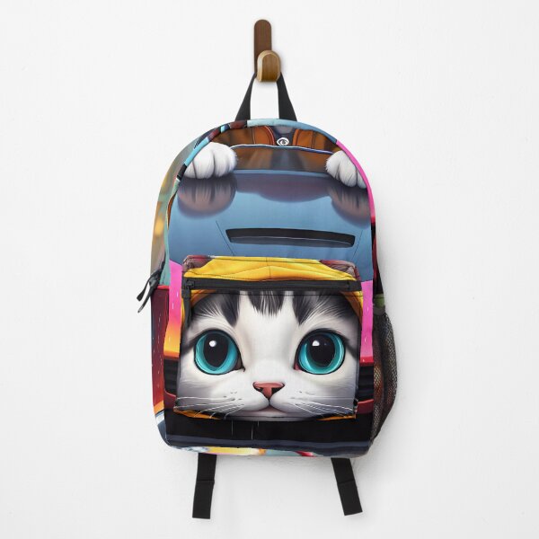 Item preview, Folk Art Kitten Driving in the rain wearing a hoodie designed and sold by Colin Bentham.