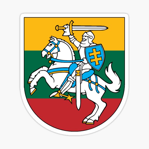 Item preview, The Lithuanian coat of arms with the Lithuanian flag designed and sold by Vetagio.