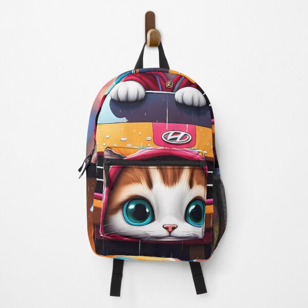 Item preview, Folk Art Kitten Driving in the rain wearing a hoodie designed and sold by Colin Bentham.
