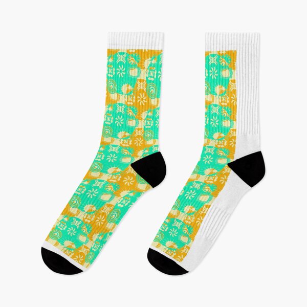 Item preview, Geometric Grid in Verdant Hues and Citrus Accents designed and sold by youme63.
