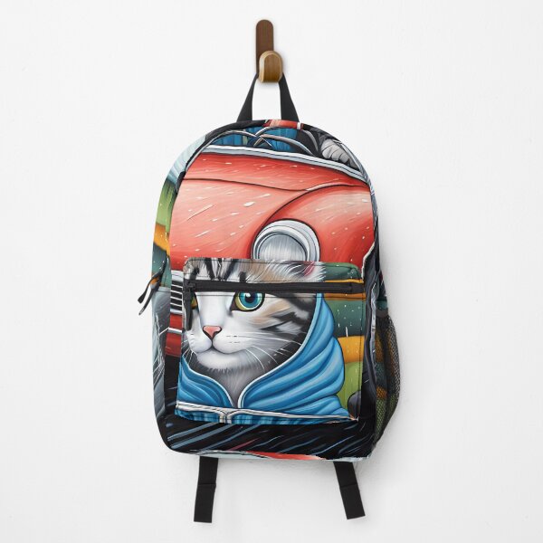 Item preview, Folk Art Kitten Driving in the rain wearing a hoodie designed and sold by Colin Bentham.