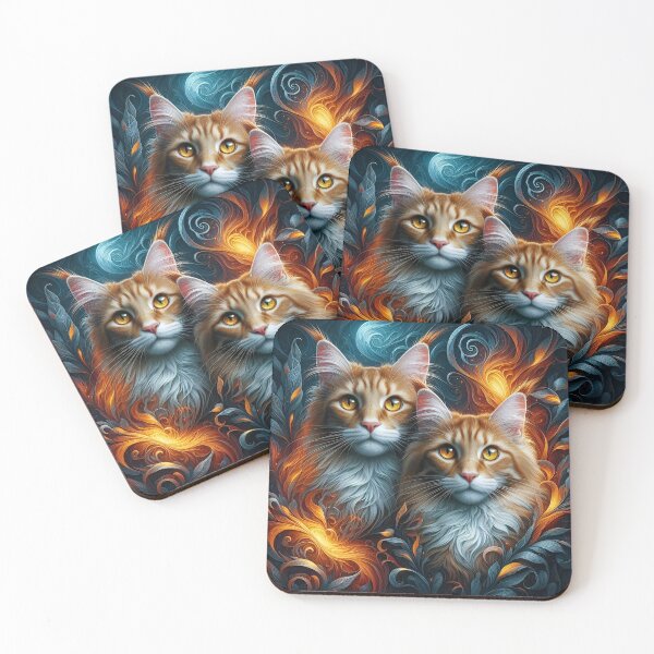 Item preview, Whiskers and Whimsy: Abstract Cat Art designed and sold by daruneenok.