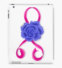 Breast Cancer Awareness Ribbon and Rose iPad Case/Skin