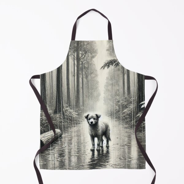 Item preview, a lonely stray dog in a rainy forest designed and sold by Dragon-Kingdom.