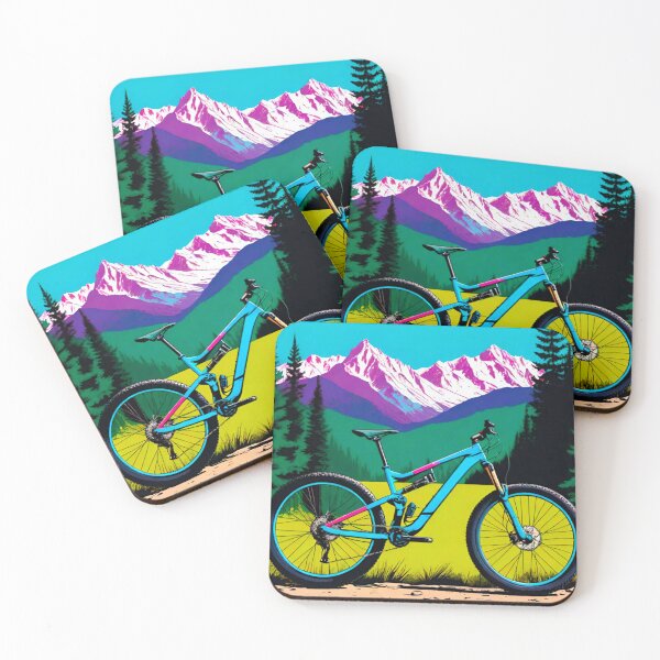 Item preview, MTB Rider in Front of Mountain Range designed and sold by GrizzlyCollective.