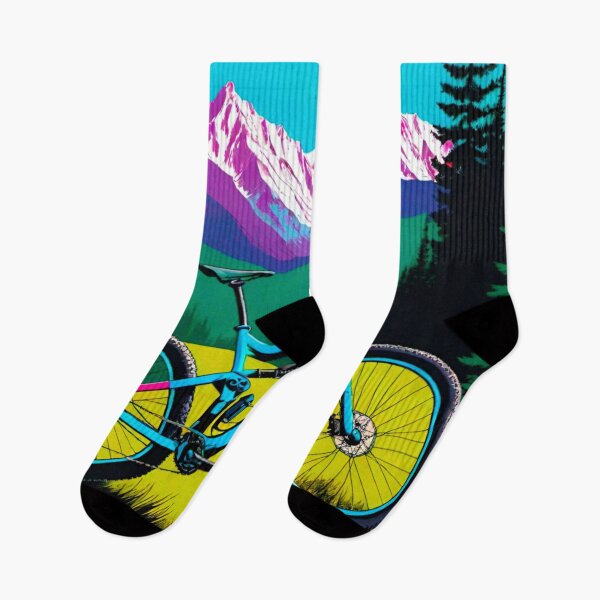 Item preview, MTB Rider in Front of Mountain Range designed and sold by GrizzlyCollective.