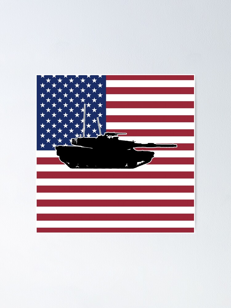 “Military: Abrams Tank (American Flag)” Poster for Sale by