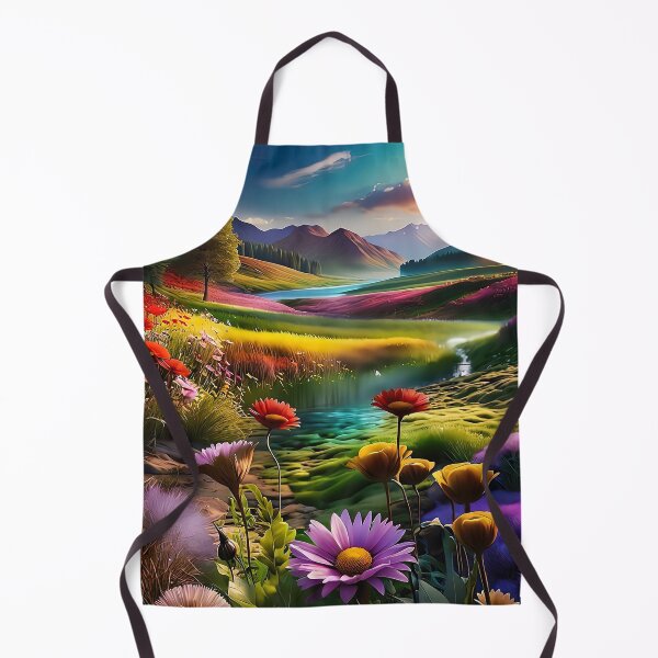Item preview, Stream running through a flower meadow designed and sold by PixelParadies.