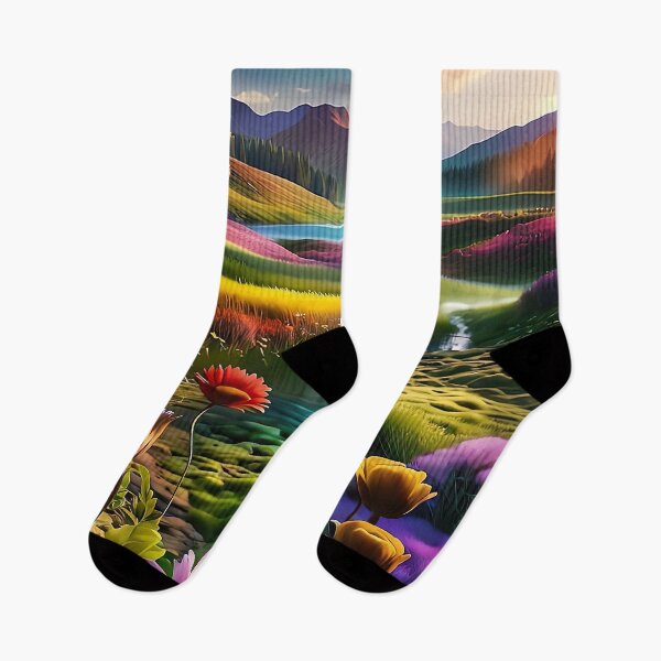 Item preview, Stream running through a flower meadow designed and sold by PixelParadies.