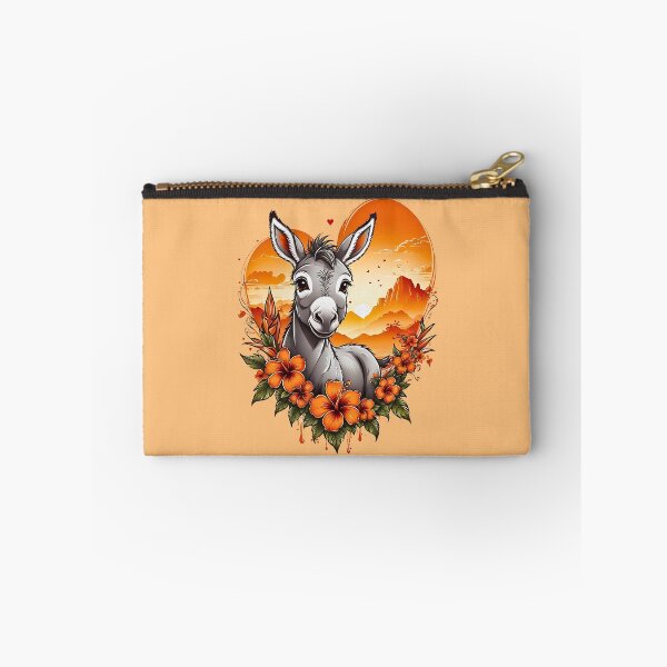 Item preview, Cute Little Donkey Sunset floral retro cartoon design designed and sold by BorgSpareParts.