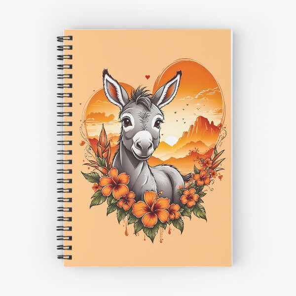Item preview, Cute Little Donkey Sunset floral retro cartoon design designed and sold by BorgSpareParts.