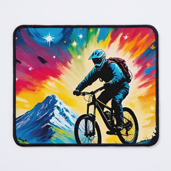 Item preview, Nighttime MTB Racer on Mountainside designed and sold by GrizzlyCollective.