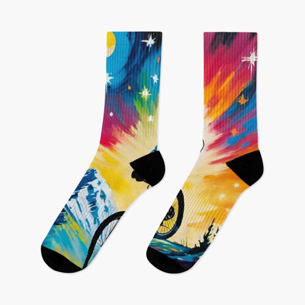 Item preview, Nighttime MTB Racer on Mountainside designed and sold by GrizzlyCollective.