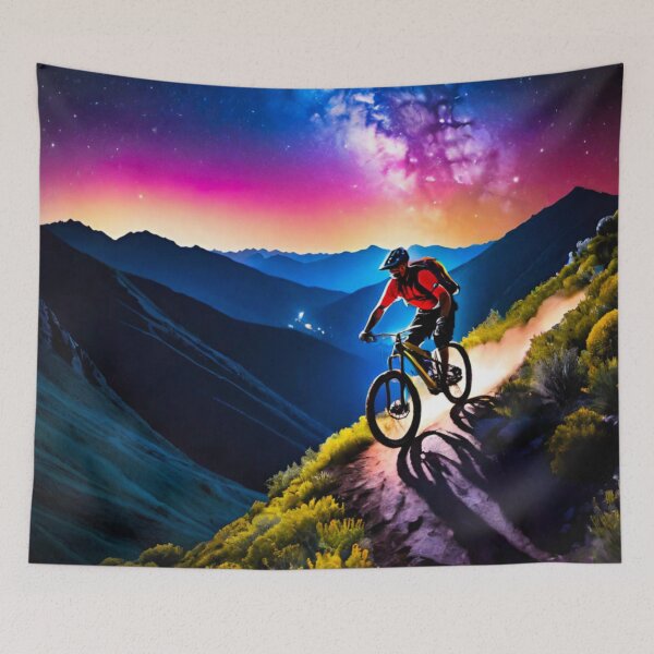 Item preview, Nighttime MTB Rider in Action designed and sold by GrizzlyCollective.