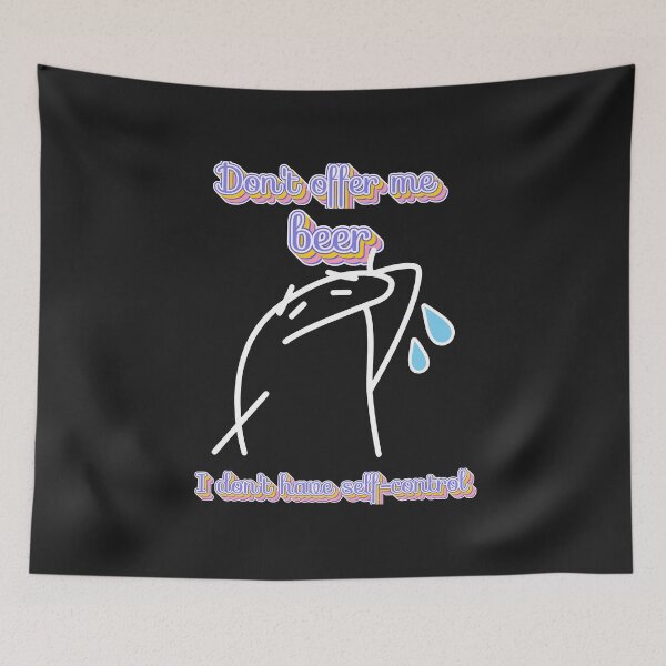 Item preview, Humor illustration of the FLORK meme crying for lack of self-control due to beer designed and sold by StyleFused.