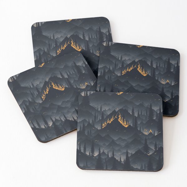 Item preview, Fiery Peaks: Mountain Inferno in the Night designed and sold by Daniel Haddad.