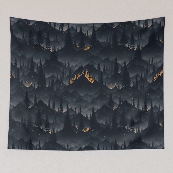 Item preview, Fiery Peaks: Mountain Inferno in the Night designed and sold by Daniel Haddad.