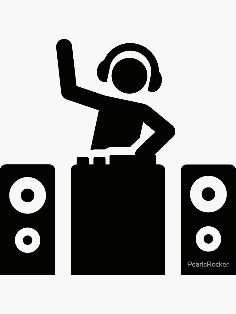 "DJ Turntables Logo ! Party Music Drinks" Sticker for Sale by