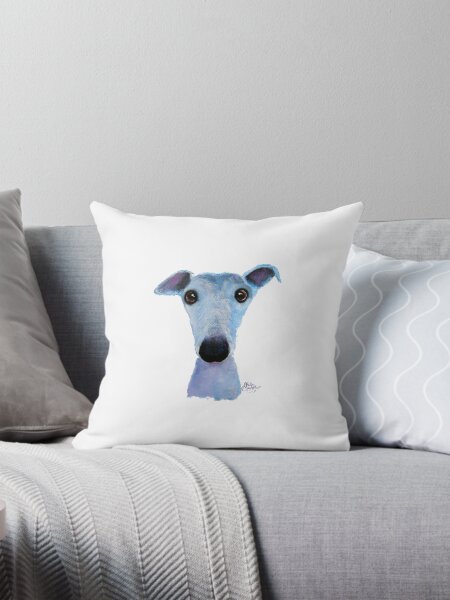 Vista previa del artículo con la obra «IMPRESIÓN DE PERRO GALGO WHIPPET 'BLUEBELL'», diseñado y vendido por Shirley MacArthur Limited.